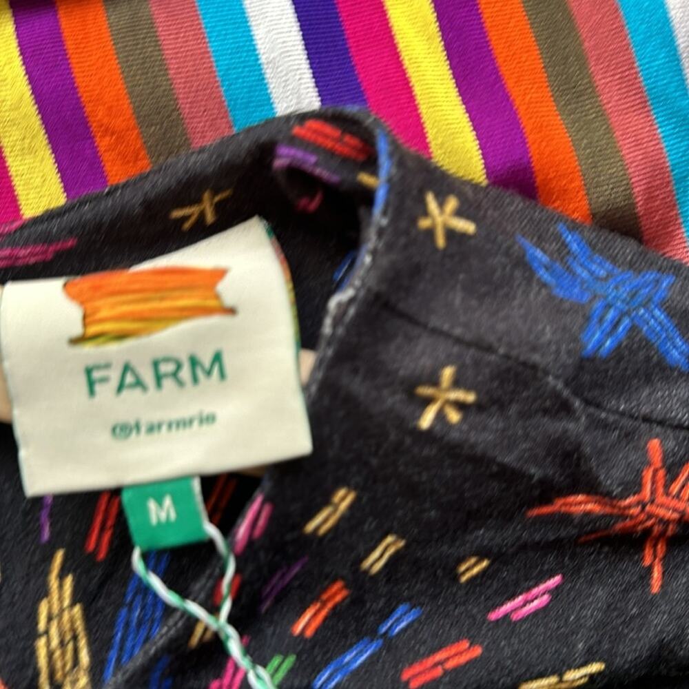 FARM RIO Rainbow Suns Ruched Midi Dress, Eco Viscose, Size Medium. NWT - Picture 10 of 15